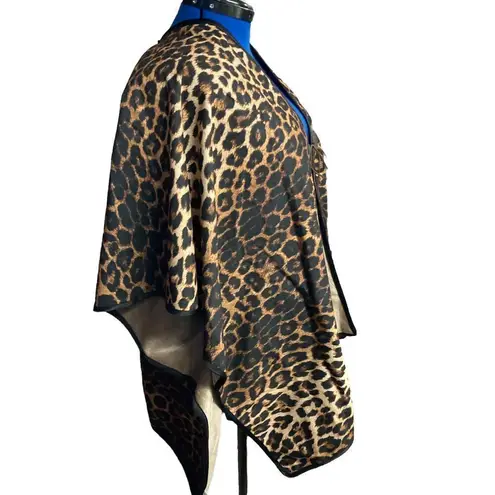 ORIGINAL USA B2B WOMEN’s FASHION Animal Print Poncho Cape w/Tassels Brown Size undefined