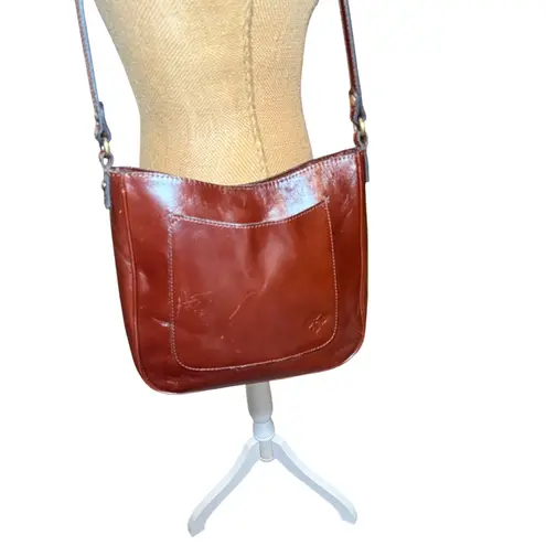 Patricia Nash Viareggio Satchel Crossbody Chestnut Leather Designer Everyday
