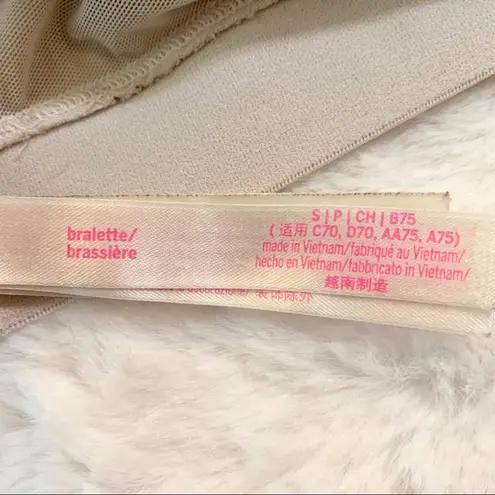 PINK - Victoria's Secret Victoria’s Secret PINK Sexy Nude Lace Wireless Bralette Triangle Bra Size Small