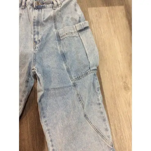 Simple Society Nordstrom denim cargo jeans elastic waist size 9/29