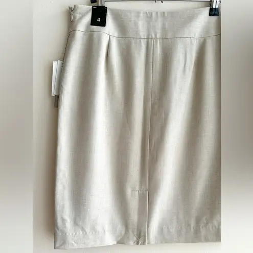 Amanda & Chelsea Pencil Skirt, Contemporary Fit Stretch Skirt, Stone, Size 4 NWT