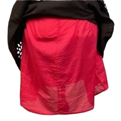 BODEN skirt in brown with pink underskirt and cut