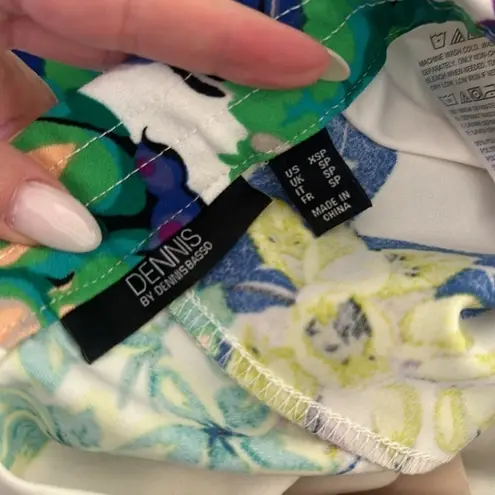 Dennis Basso Printed Luxe Crepe Pull-On Wide-Leg Pants Size XSP NWOT