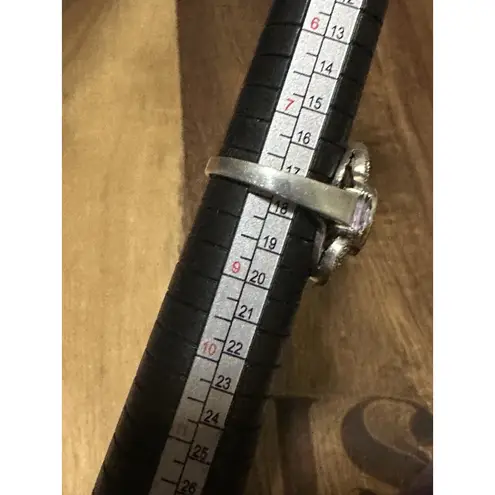 Source Unknown Sterling Silver Citrine Amethyst Blue Topaz Ring Size 8