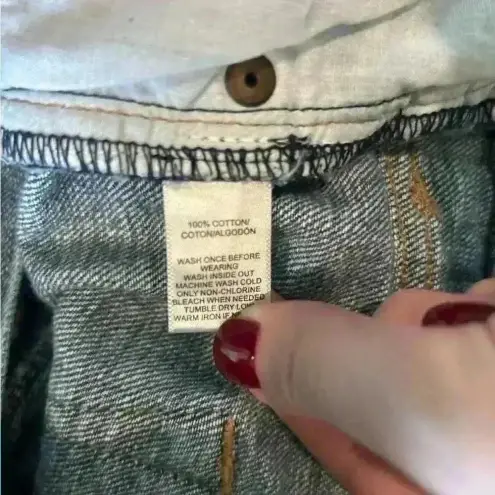 Loft Ann Taylor  blue button up boyfriend jeans