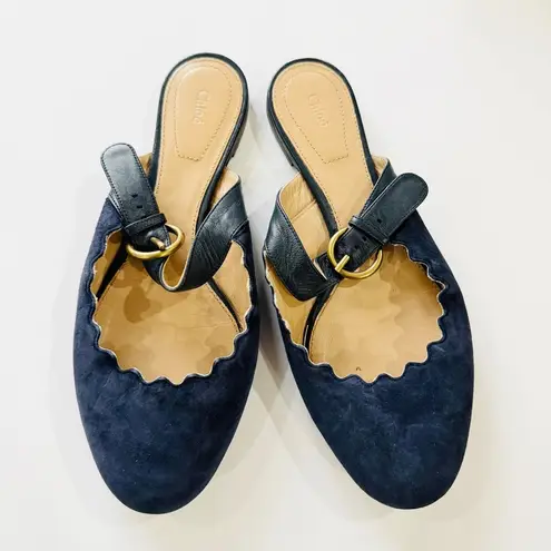 Chloé Chloe Lauren leather Mary Jane flat slides