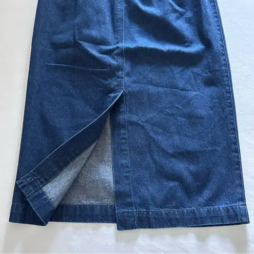 Liz Sport VTG 80s - Long Dark Blue Denim Skirt Midi Cotton - Size 6