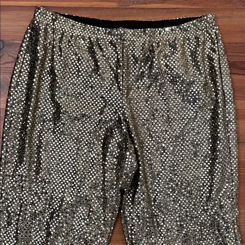 Venezia Jeans VTG Gold Metallic Disco Pants Womens Size 14/16 Costume Party 70s