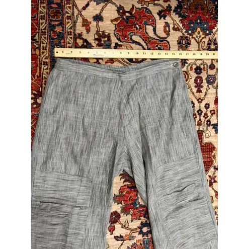 Tulip 100% Cotton Wide Leg Pants Gray Textured Art Wear Pockets Women’s Size S