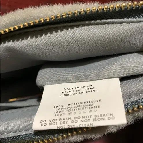 NWOT Bam Forever silver grey faux fur purse Gray