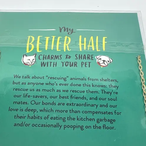 Cat Dog Emily McDowell My Better Half Life Saver Necklace & Pet Collar Charm Set Gold