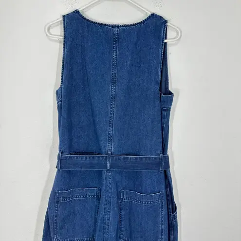 Rachel Comey Denim Jean Jumpsuit Belted Wide Leg Zip Front Blue Size 12 Utility - Image 11