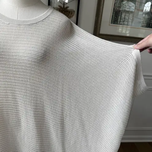 ALLSAINTS Aster Tee Top Relaxed Asymmetrical Ivory Ecru Open Knit L