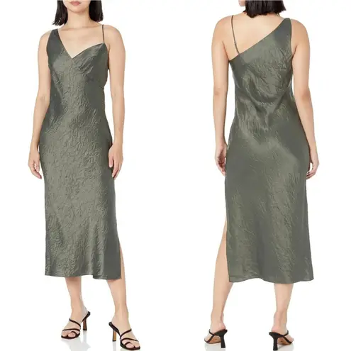 Equipment Femme Aurore Crinkle Wrap Dress Castor Grey Size 6 NEW