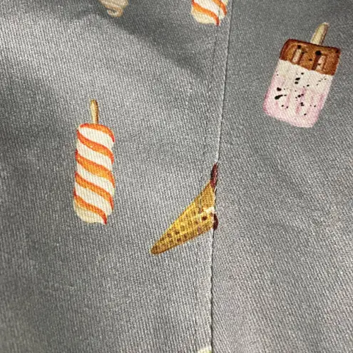 Boutique Style Ice Cream Print Mini Dress Size XS Stretch Gray Back Zip Summer