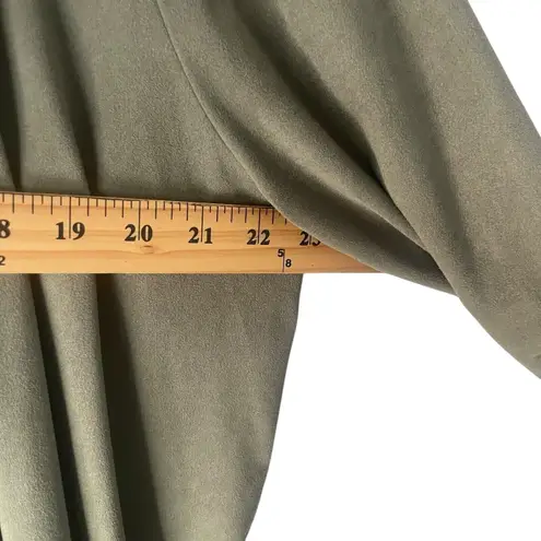 Gilli Size Large Green Faux Suede Open Front Duster Long Cardigan Top