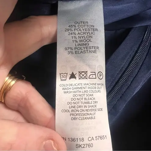 Ever New Melbourne Blue & White Woven Fully Lined Mini Skirt Size US 12