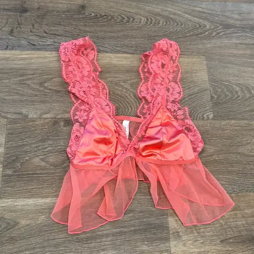 Auden Coral Lace Lingerie Top – Size Small – Romantic & Flirty