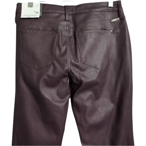 NWT KanCan Yoko Mid Rise Faux Leather Bootcut Pants Burgundy Flare Pants 9/28 Brown