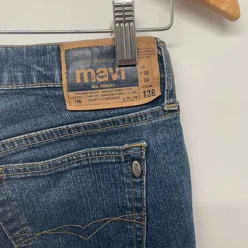 Mavi Molly Vintage 90's Flare Low Rise Button Fly Medium Wash Long Denim Jeans Size 30