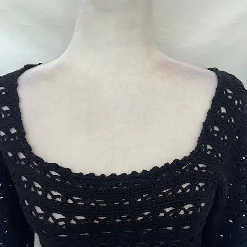 Handmade Crochet Open Womens Sweater Sz S Y2K Witchy Fairy Grunge Festival Goth