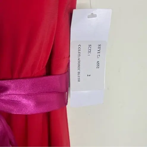 Y2K Flip Red & Pink Formal Bow Long Dress Size 2 Prom Barbie