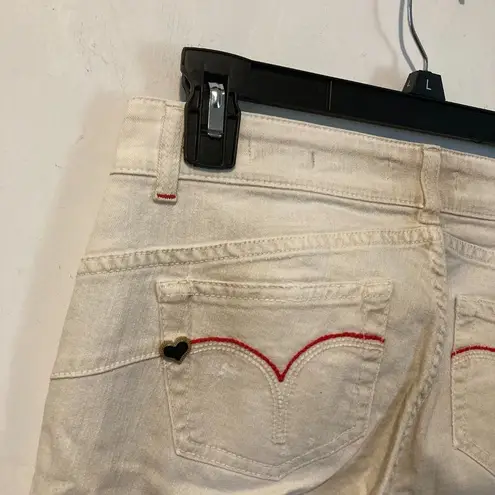 Twin Set women's size 27 dirt distressed stretch AURELIE skinny ankle crop jeans