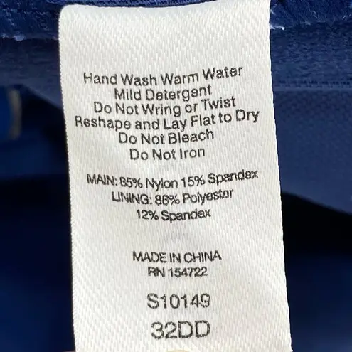 BIRDSONG BARE NECESSITIES NWT Dori Underwire Wrap Tankini Top Size 32DD Blue