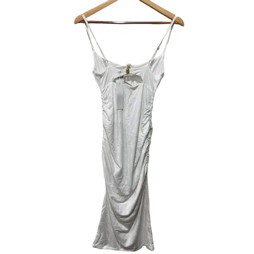 JONATHAN SIMKHAI Iris Jersey Underwire Cutout Midi Dress Size Small White