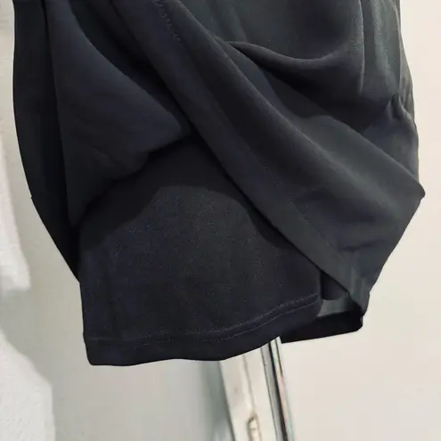 Galexia Trends Women Chic Black Casual Short Dress with Sheer Sleeves Size M