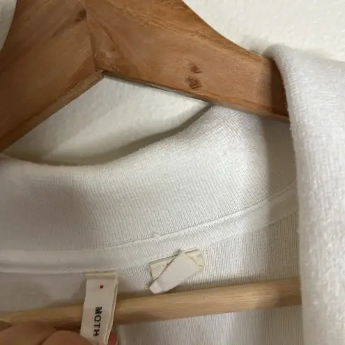 Anthropologie Moth Women's One Button West End Blazer Jacket Long Sleeve White L Size L