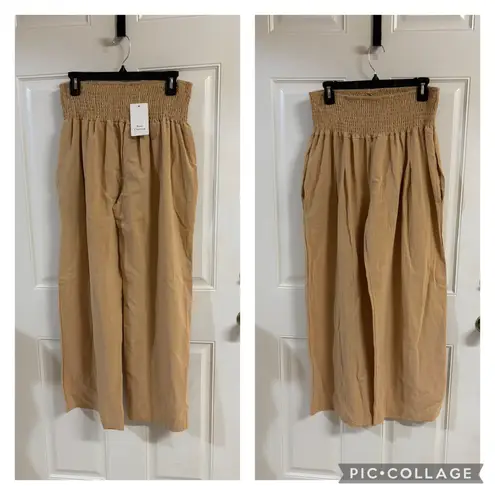 Rosa Clothing NWT Rosa Tan Smocked Waist Pants