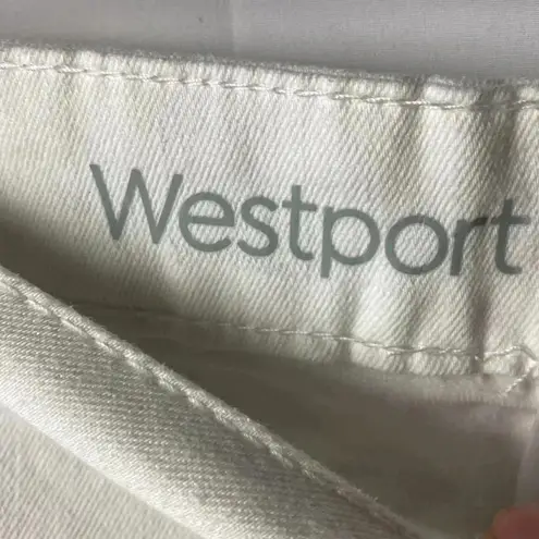 Westport SIGNATURE FIT CROP PANTS 22W WHITE EMBROIDERED FLORAL DESIGN AT HEM