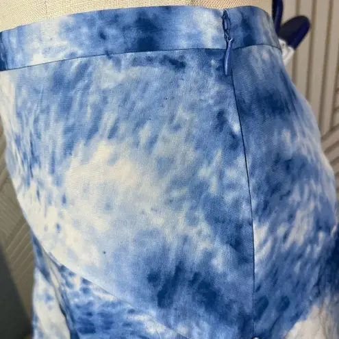 Rebecca Taylor Silk Shibori Handkerchief Skirt Blue Tie Dye Size US 6