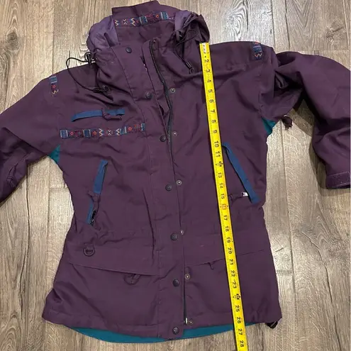 Mountain Hardwear Womens  Ski Snowboard Insulated Hood Jacket Coat Aztec Purple 6