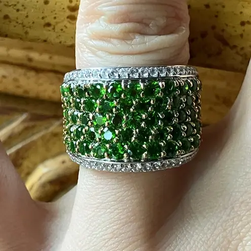 Natural Chrome Diopside Sterling Silver Ring Size 6 Green