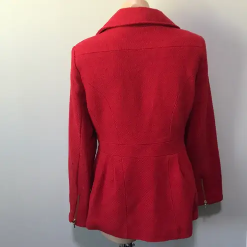 Rampage  Red Pea Coat Medium Belk Zip Up