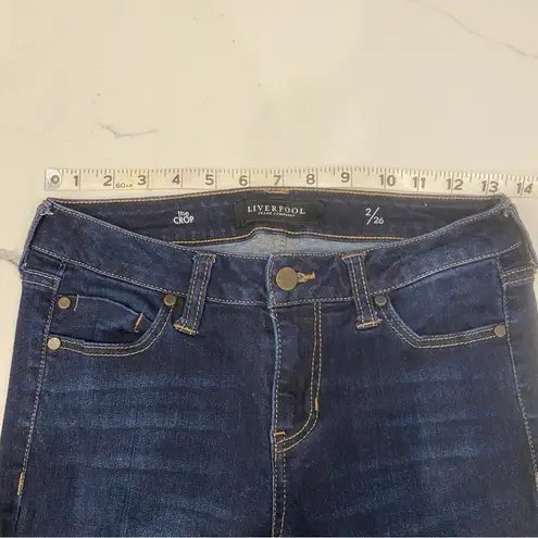 Liverpool Jeans Company The Crop Jeans Raw Edge Hem Size 2 Size 26 Dark Wash