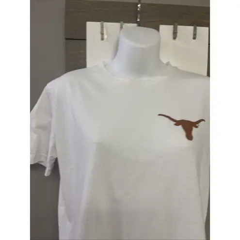 Pressbox Women White Cotton Texas Longhorns High Low Short Sleeve T-shirt- Small