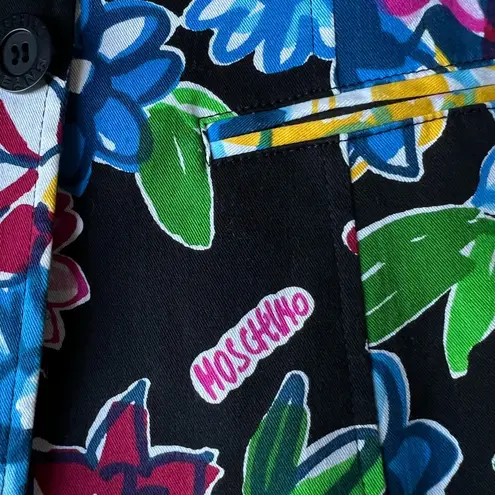 Moschino VTG Jeans Black Floral Blazer size 6