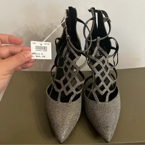 NWT FIONI Night Silver Sparkle Stiletto Elegant Women's Heels size 8