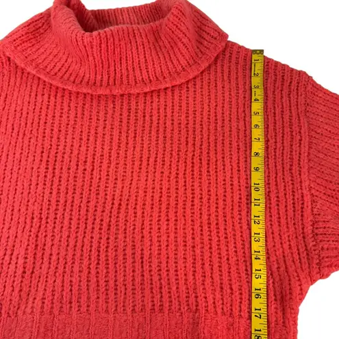 Pilcro Anthropologie Chunky Knit Turtleneck Sweater Coral Red Women’s Size S