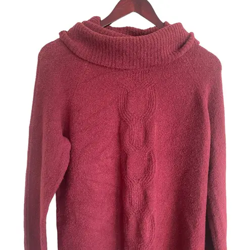 Caslon  Women Sweater Cowl Neck Pullover Long Sleeve Boil Knit Side Slits XS Red