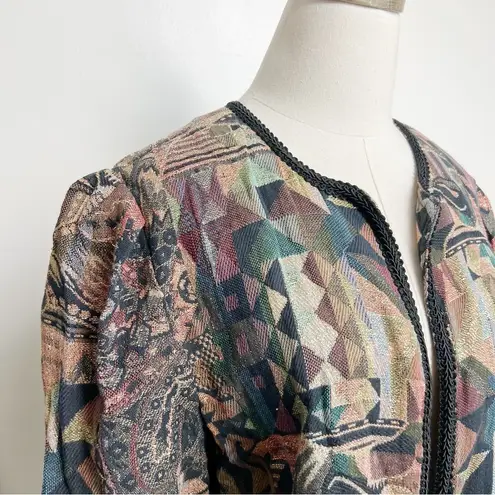 Requirements Vintage Woven Tapestry Open Blazer Jacket size 12