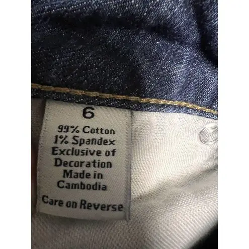 🍁3/$18 Simply Vera Wang Women Size 6 Capri Blue Jeans Straight Wide Hem BFD