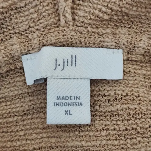 J. Jill Peach and Green Oversized Striped Hoodie Pullover Size XL