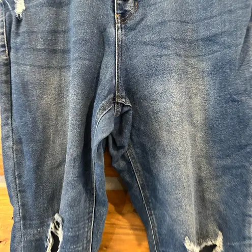 No Boundaries  High Rise Skinny Distressed Button Fly Jeans