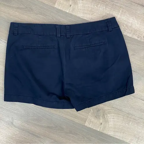 Stylus Mid Rise Twill Chino Shorts Navy Blue 6 Blue