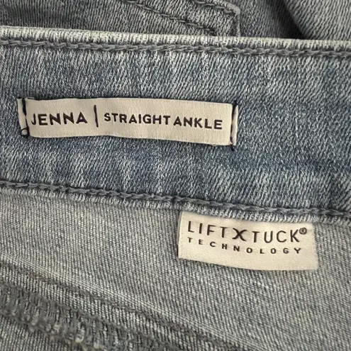 NYDJ Jeans Womens 16 Blue Light Wash Jenna Straight Ankle Rolled Raw Hem Casual