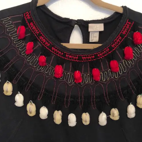 H&M  embellished Pom Pom sweatshirt S - Image 2